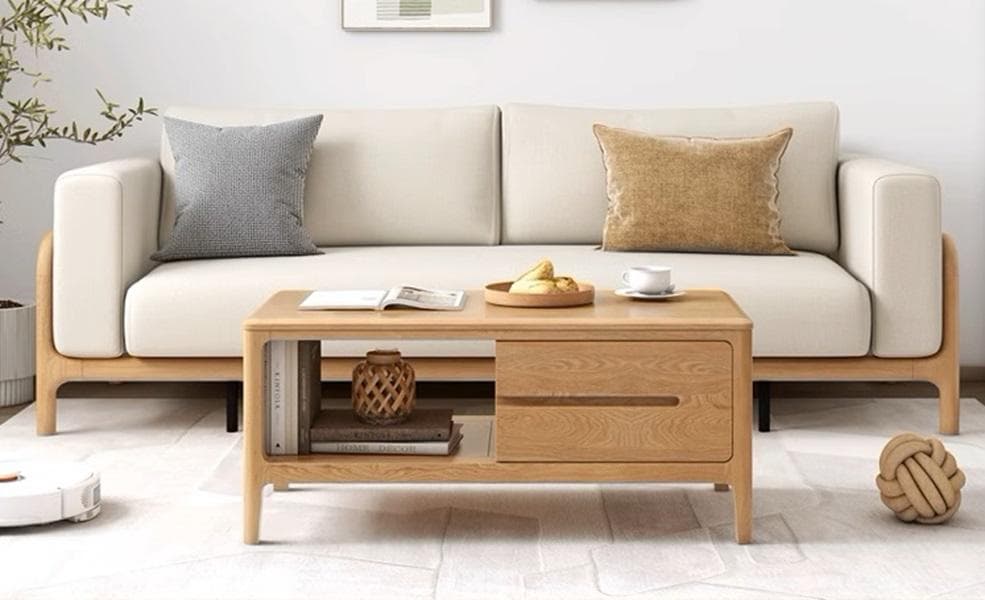 北米産オーク無垢材 組立不要 センターテーブル 幅100cm J04CT01_1