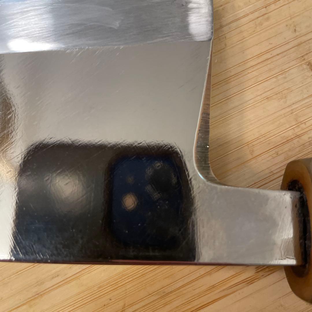 出刃包丁 7寸 21cm 紫檀柄 研ぎ済み 白鋼 鏡面に近い光沢