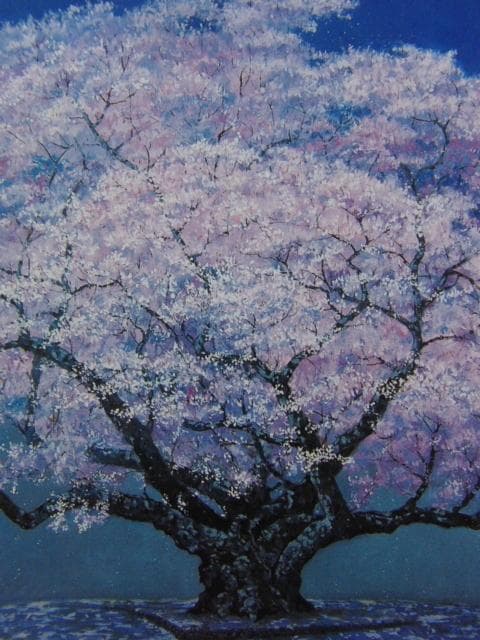 山内文夫、【神木】、希少な額装用画集より、美品、新品額装付