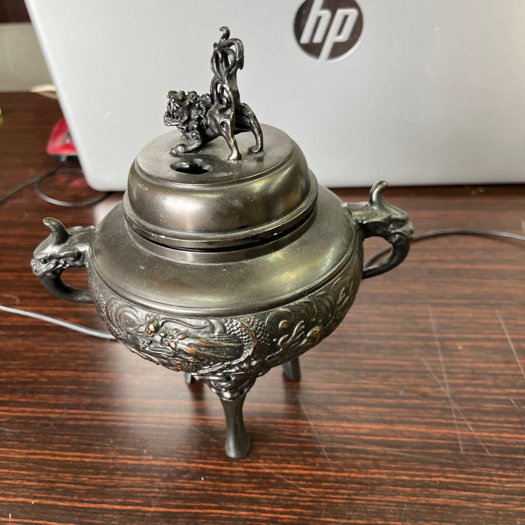 龍のモチーフの高岡銅き香炉