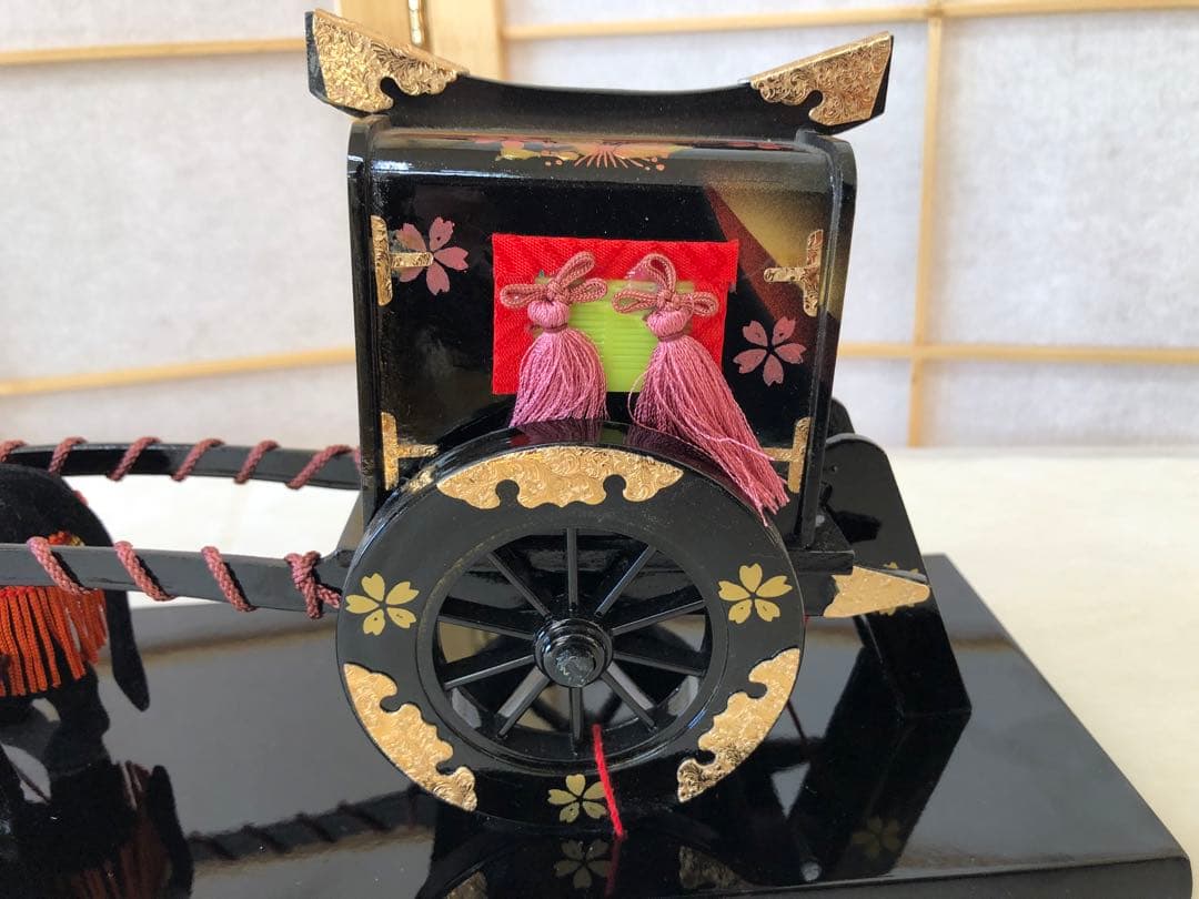 ☆01☆牛車御所車 金箔風装飾 ひな祭り