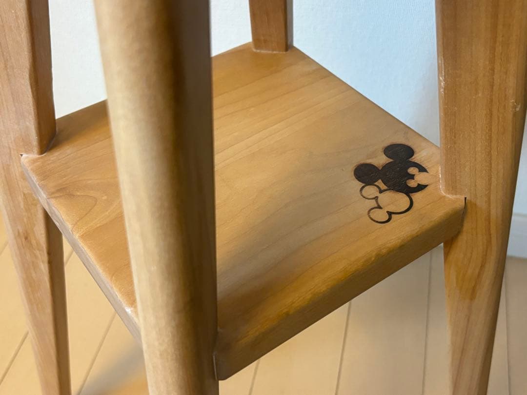 ディズニー/ミッキー/スツール/家具/椅子/木製/ナチュラル/雑貨/花台/飾り台