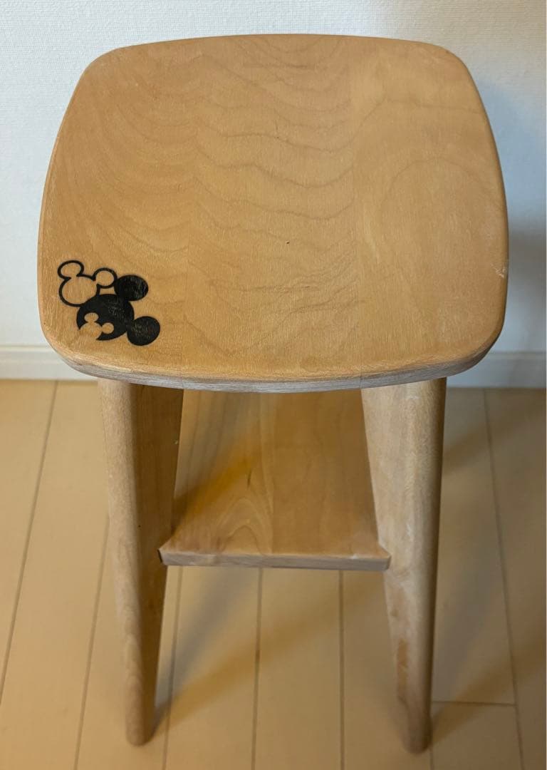 ディズニー/ミッキー/スツール/家具/椅子/木製/ナチュラル/雑貨/花台/飾り台