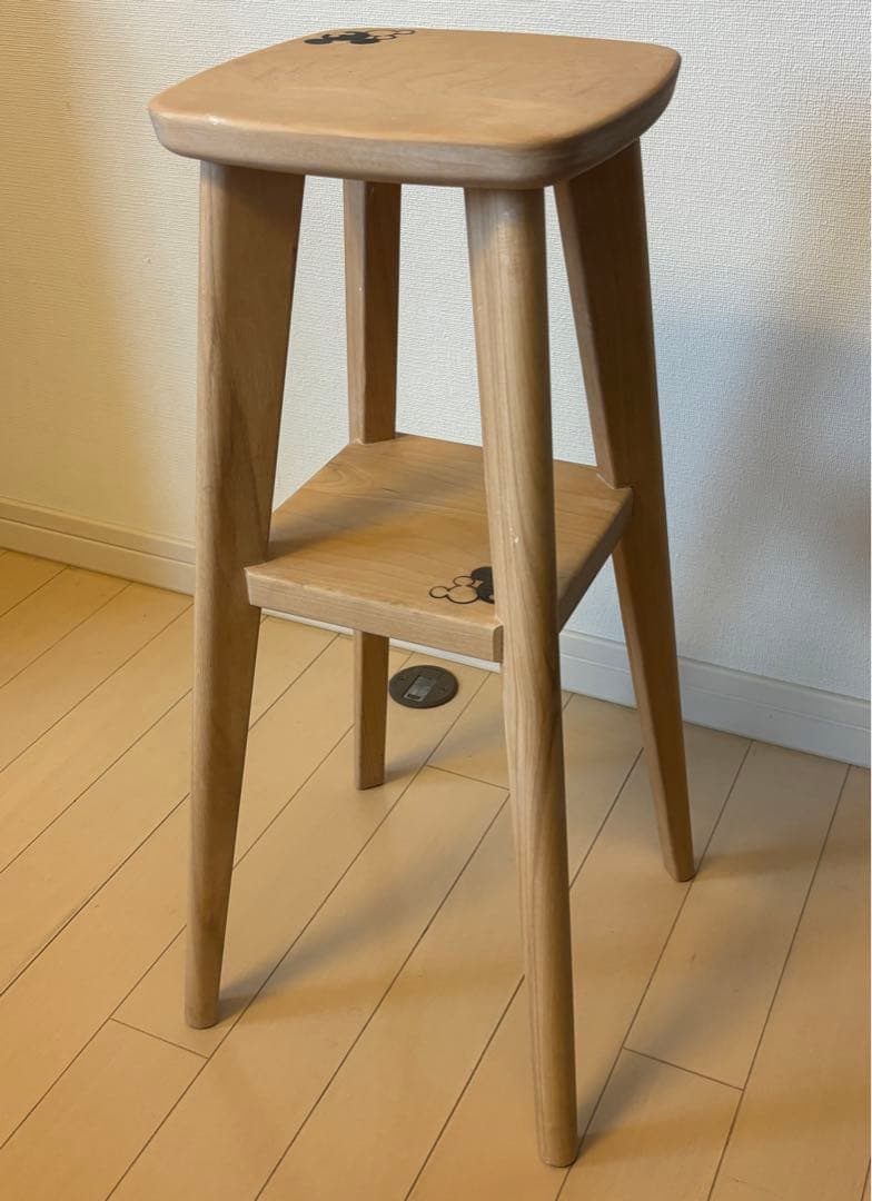 ディズニー/ミッキー/スツール/家具/椅子/木製/ナチュラル/雑貨/花台/飾り台