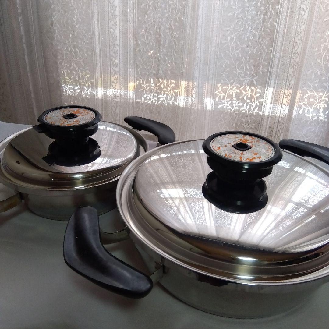 テンプトーン エレガンス 両手鍋 無水鍋 大小 セット 直径約17cm