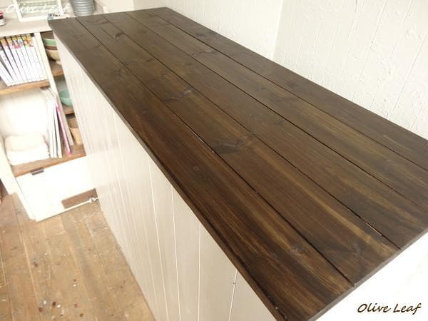 サイズデザインオーダー可●超ワイドカウンターテーブルシャビーエスプレッソ受注製作