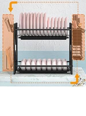 大容量2段水切りラック 食器乾燥ラック