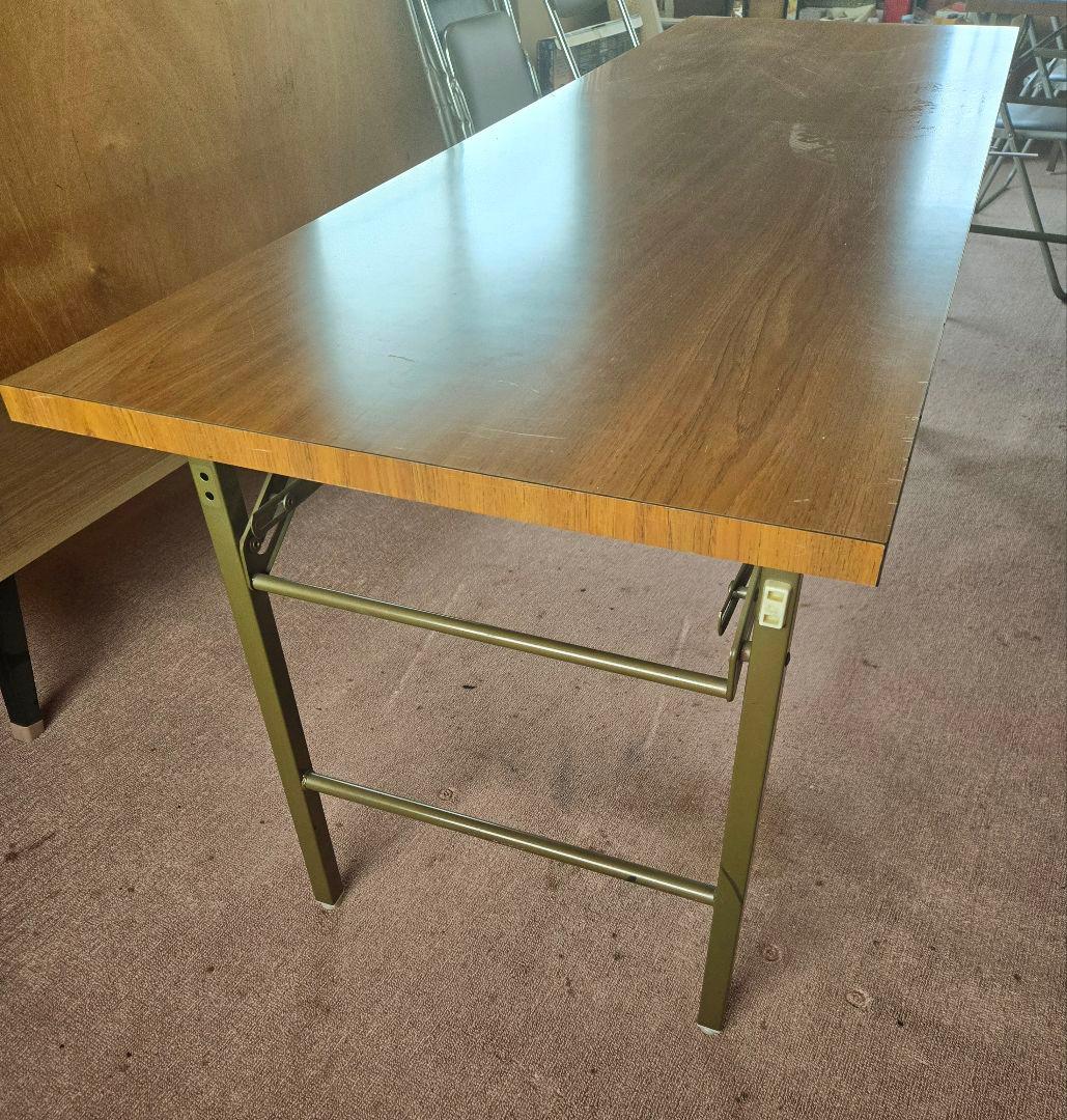 木製 折りたたみ式テーブル 長方形 茶色