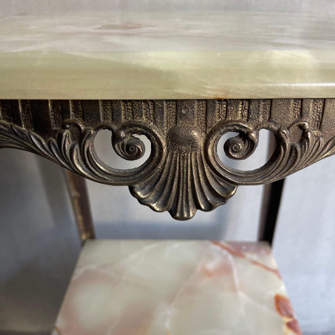 イタリア製 大理石花台 サイドテーブル コンソール　オールドヴィンテージ