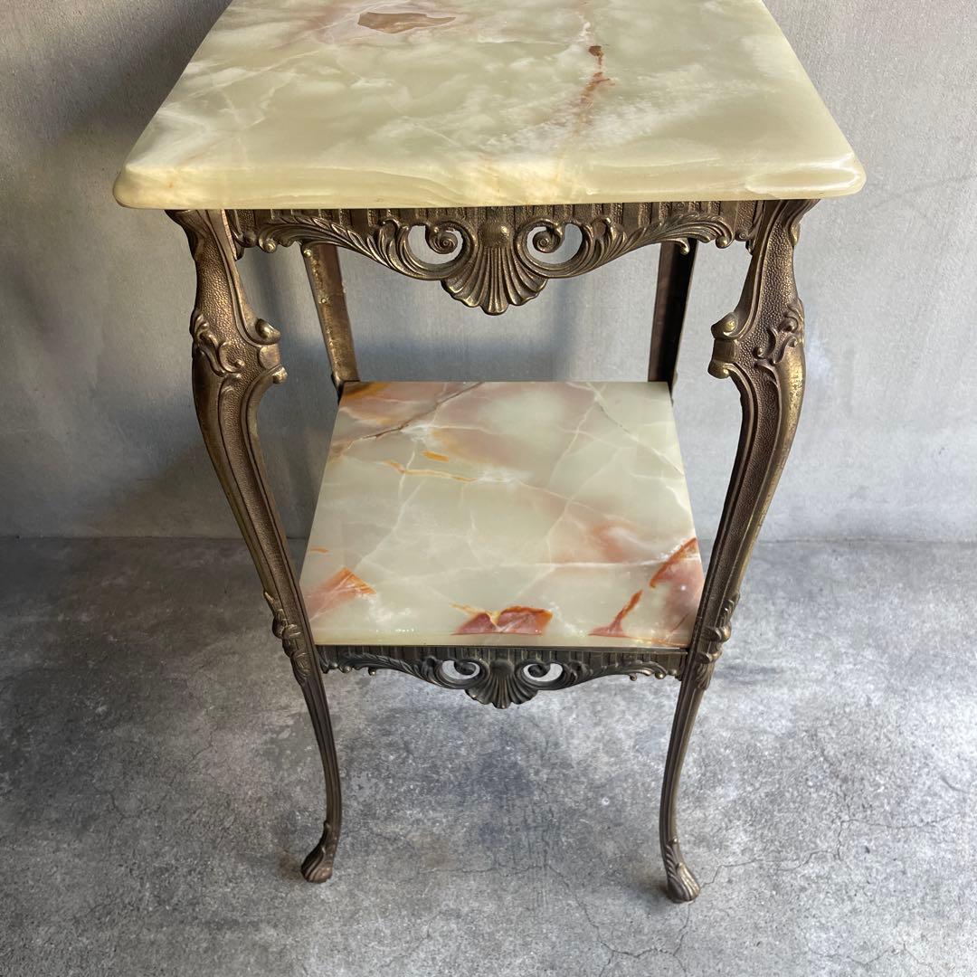 イタリア製 大理石花台 サイドテーブル コンソール　オールドヴィンテージ