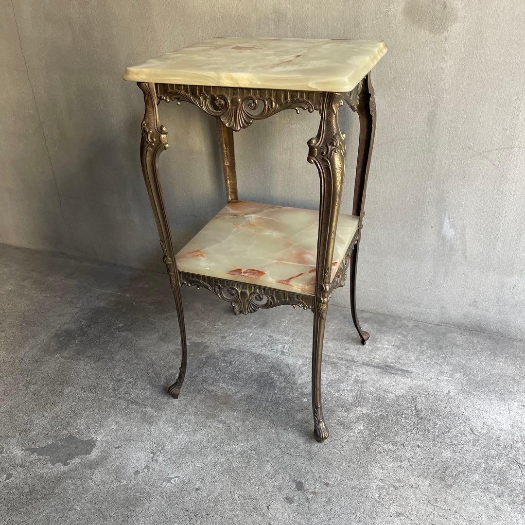 イタリア製 大理石花台 サイドテーブル コンソール　オールドヴィンテージ