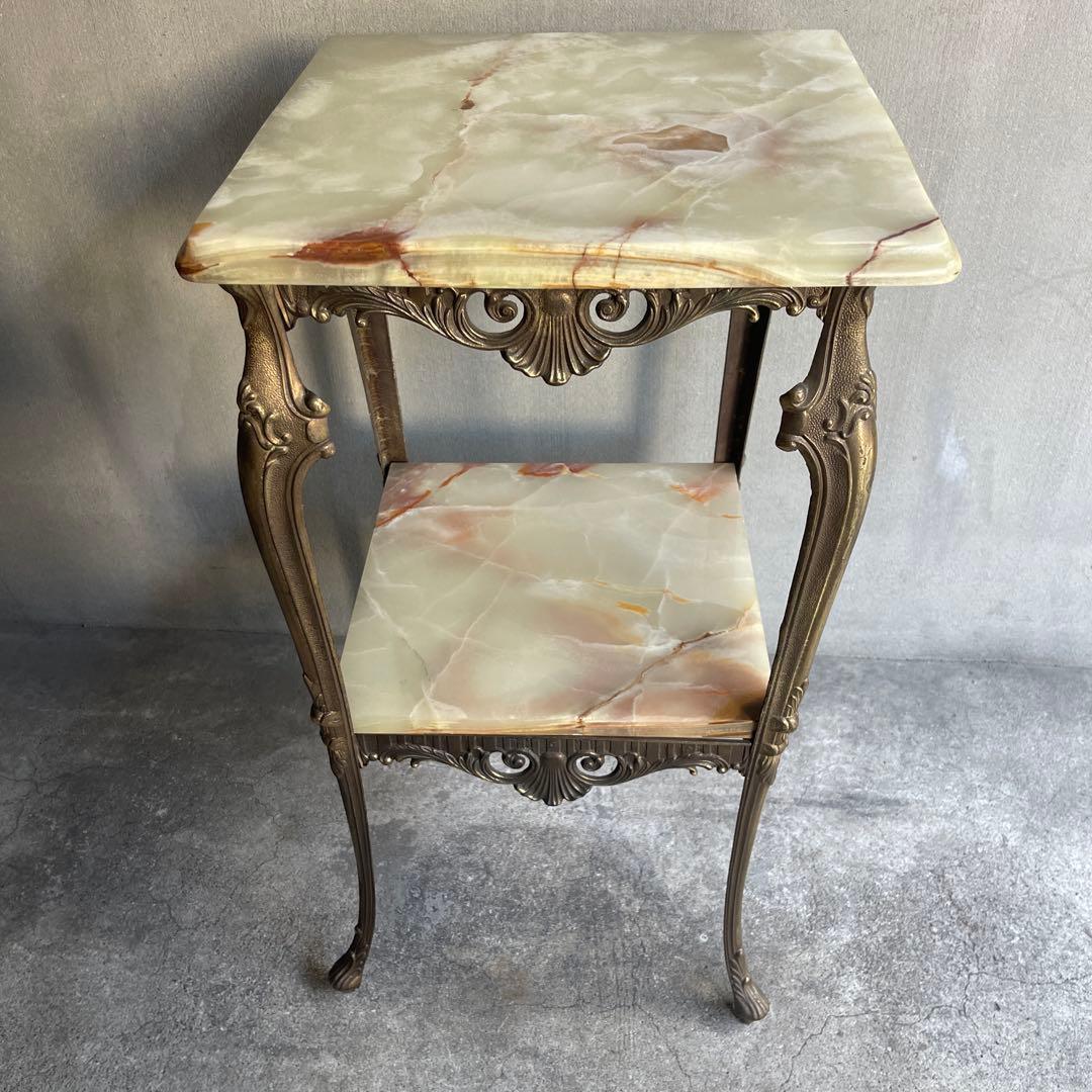 イタリア製 大理石花台 サイドテーブル コンソール　オールドヴィンテージ