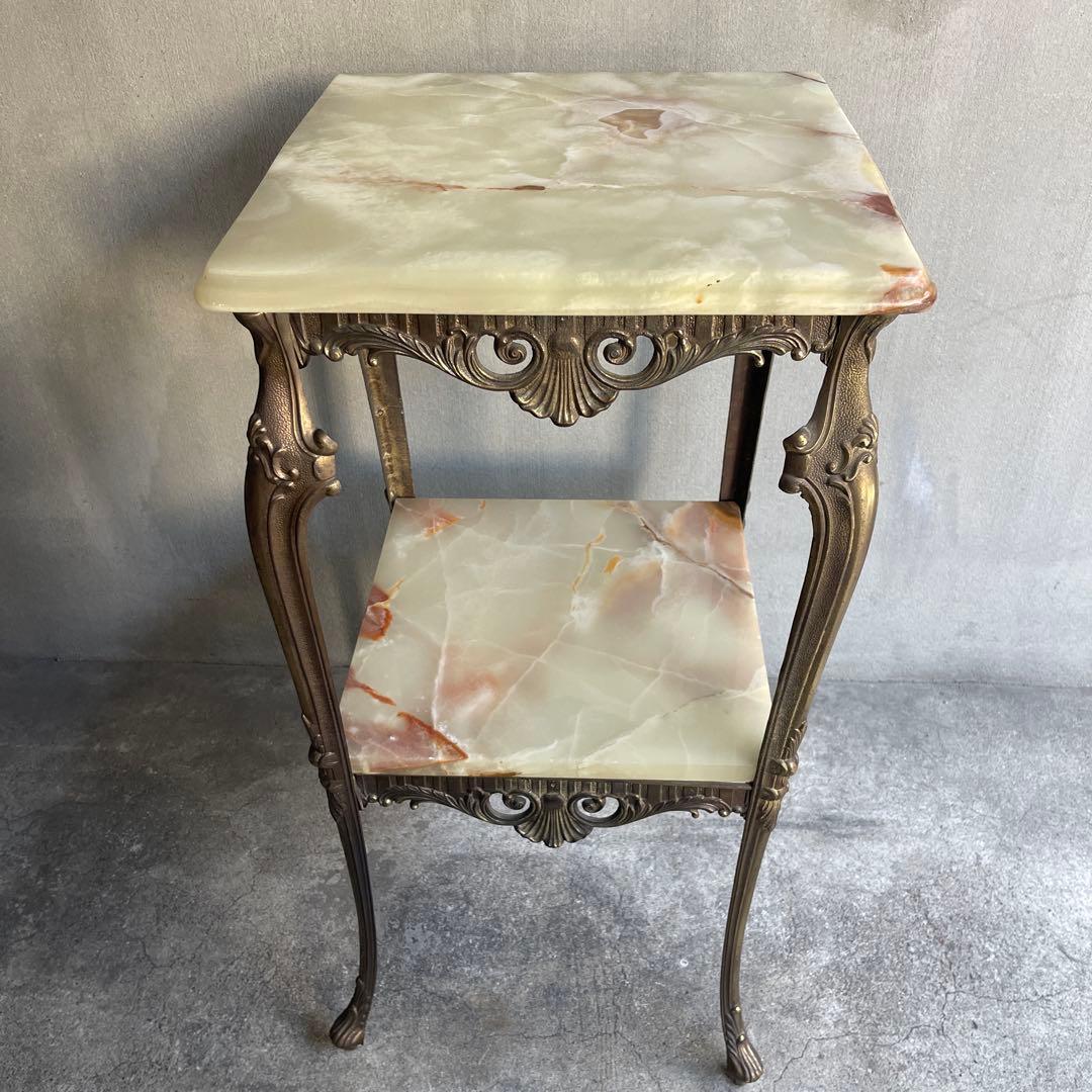 イタリア製 大理石花台 サイドテーブル コンソール　オールドヴィンテージ