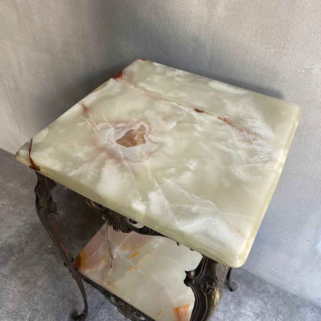 イタリア製 大理石花台 サイドテーブル コンソール　オールドヴィンテージ