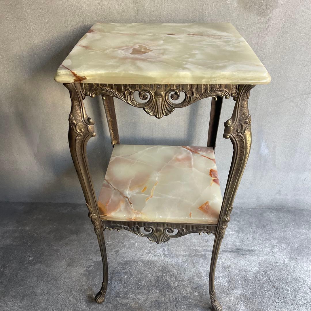 イタリア製 大理石花台 サイドテーブル コンソール　オールドヴィンテージ