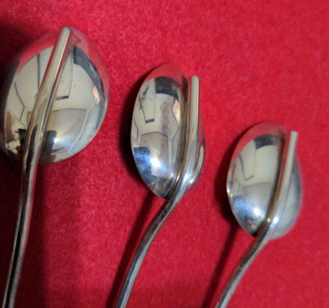 【SILVER】　ストロースプーン　６本　SILVER刻印有り　約54g