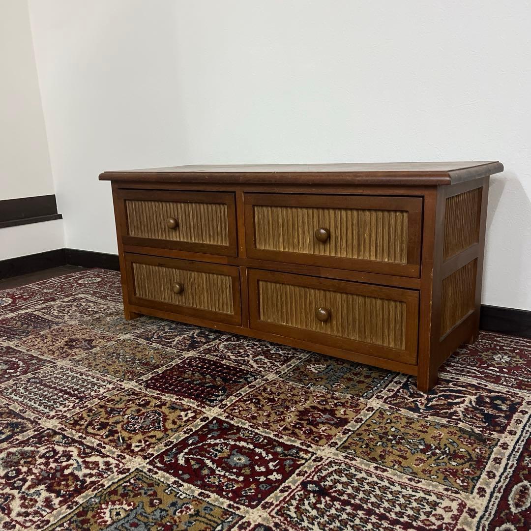 古家具ビンテージ品◼︎nissen 引き出し4杯 収納棚 キャビネット テレビ台