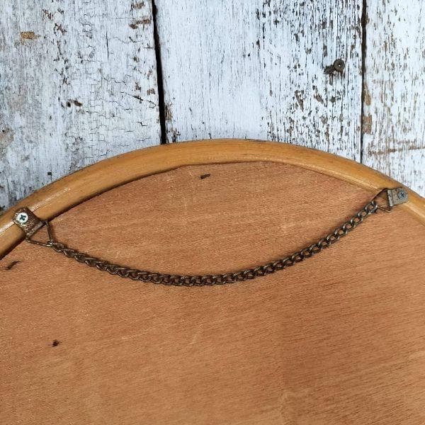 70-80s ヴィンテージ ラタン フレーム ウォールミラー 籐 壁掛け鏡 天然