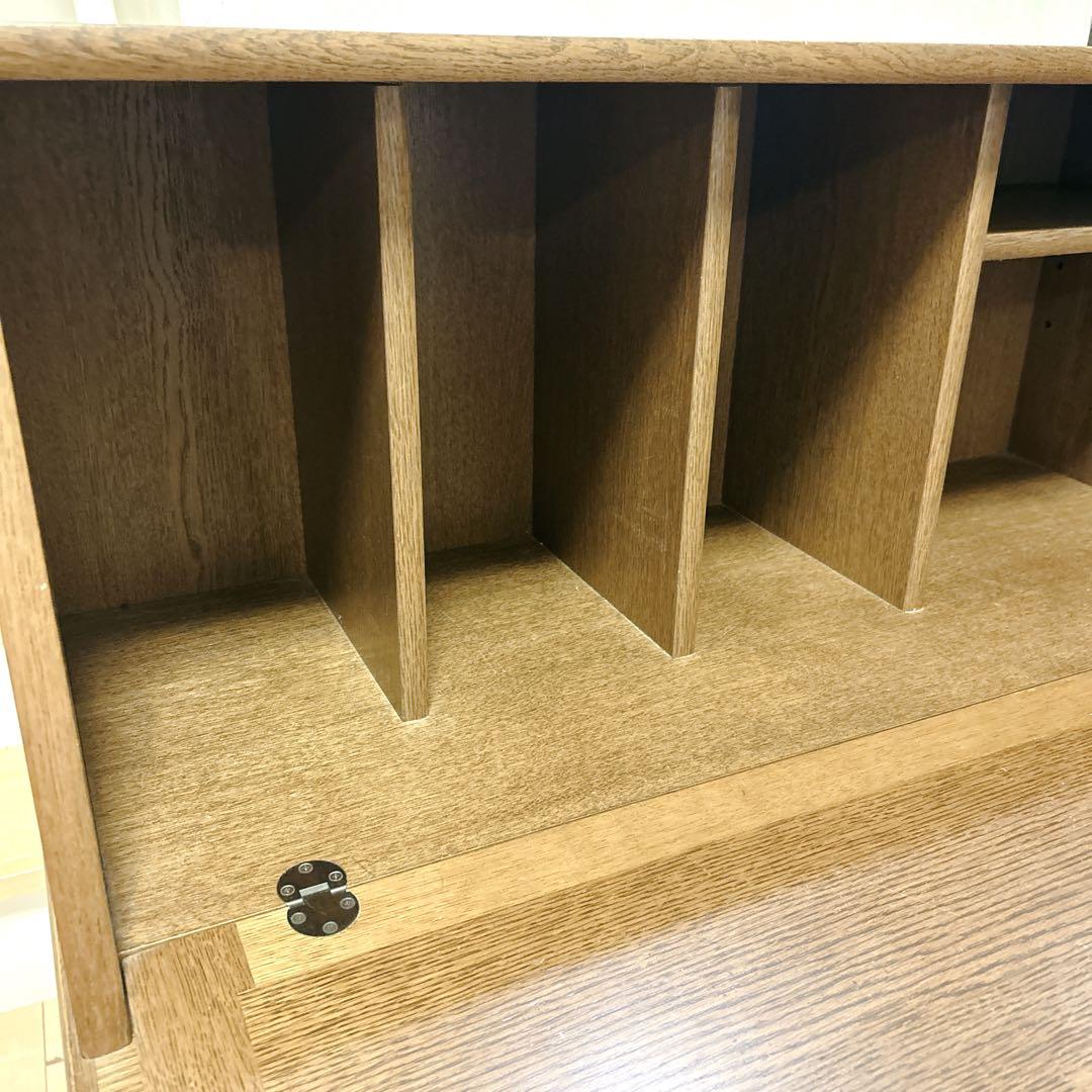 浜本工芸 ライティングデスク ビューロ 学習机 収納 机 デスク 跳ね上げ