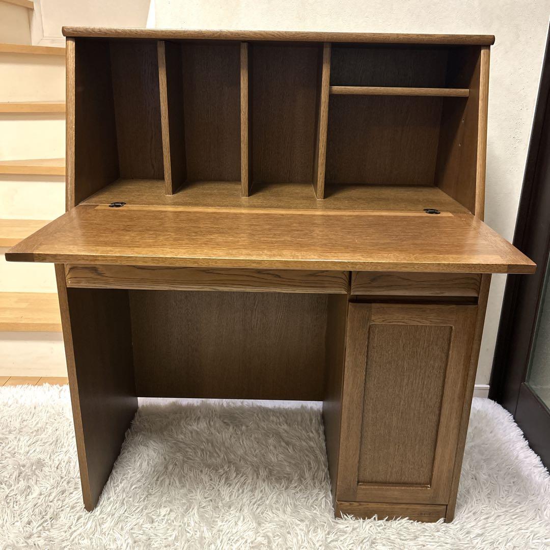 浜本工芸 ライティングデスク ビューロ 学習机 収納 机 デスク 跳ね上げ