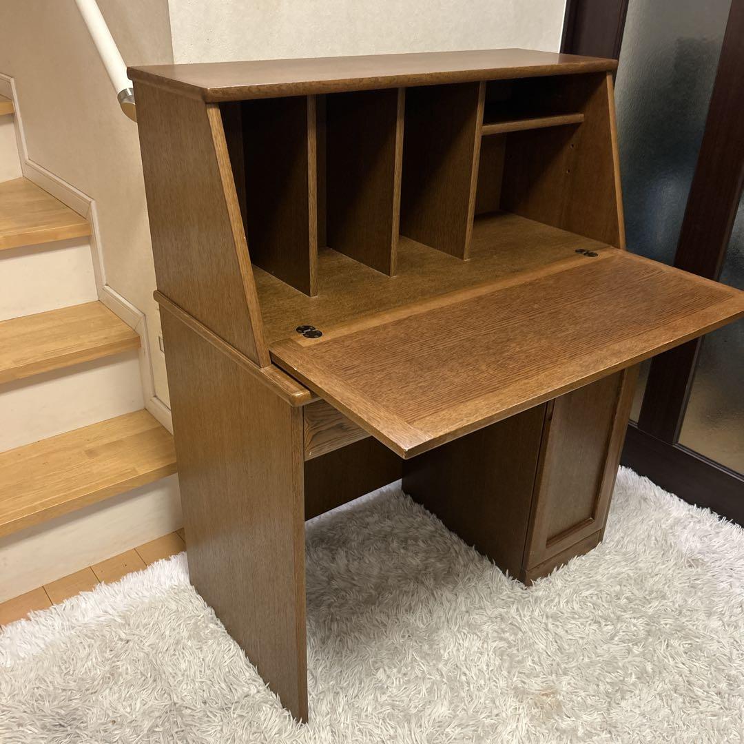 浜本工芸 ライティングデスク ビューロ 学習机 収納 机 デスク 跳ね上げ