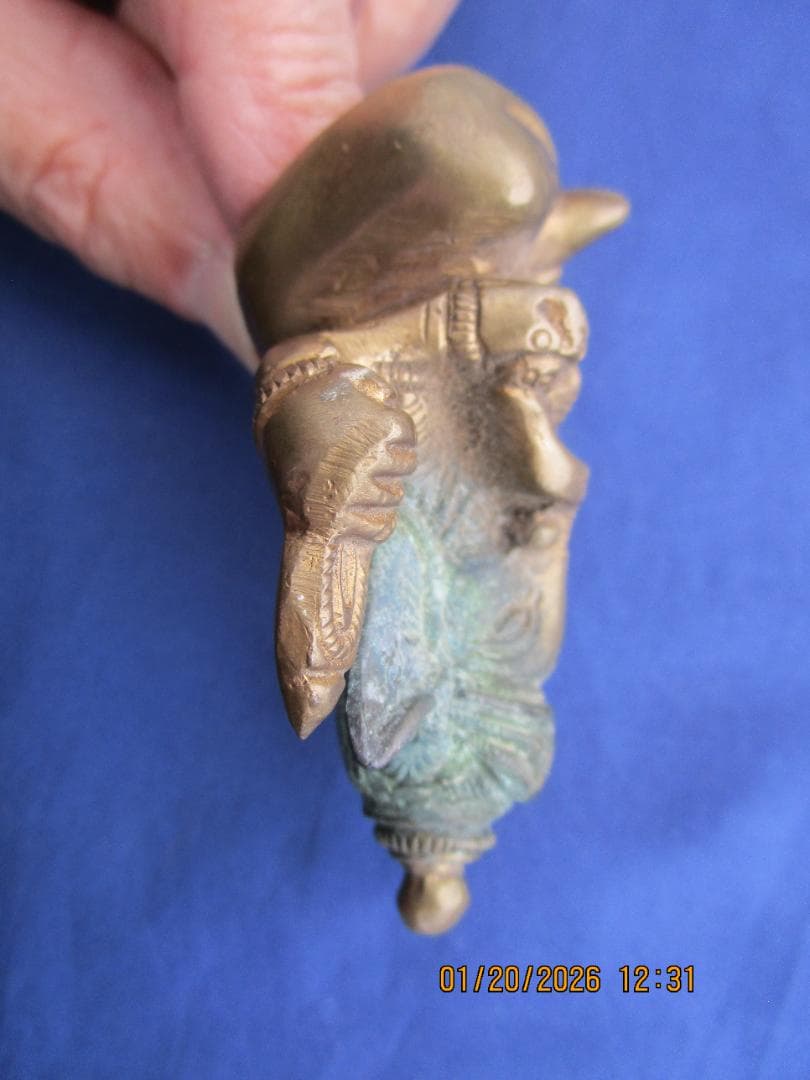 仏像　渡金仏【?】ガネーシャ像　時代物　象の顔の仏　頭部に錆あり　1体