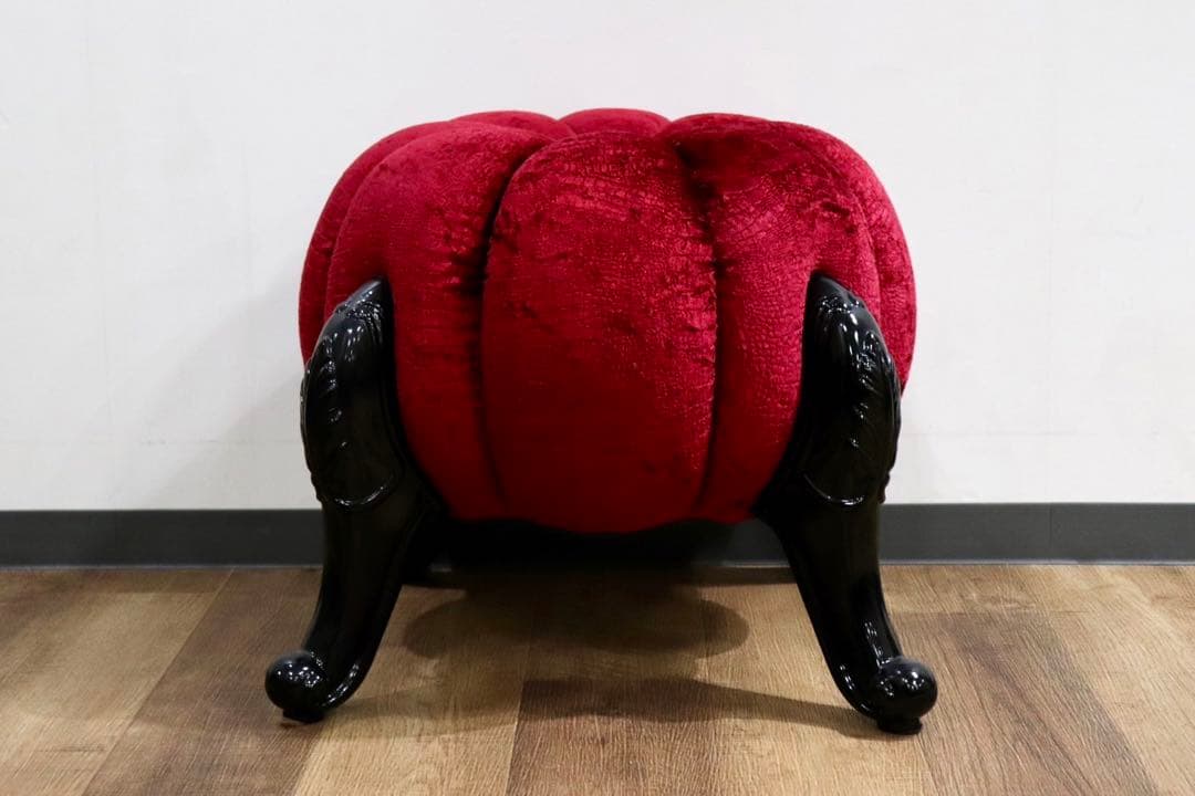 GMHH489G○パンプキンスツール アンティーク調 猫脚 ファブリ