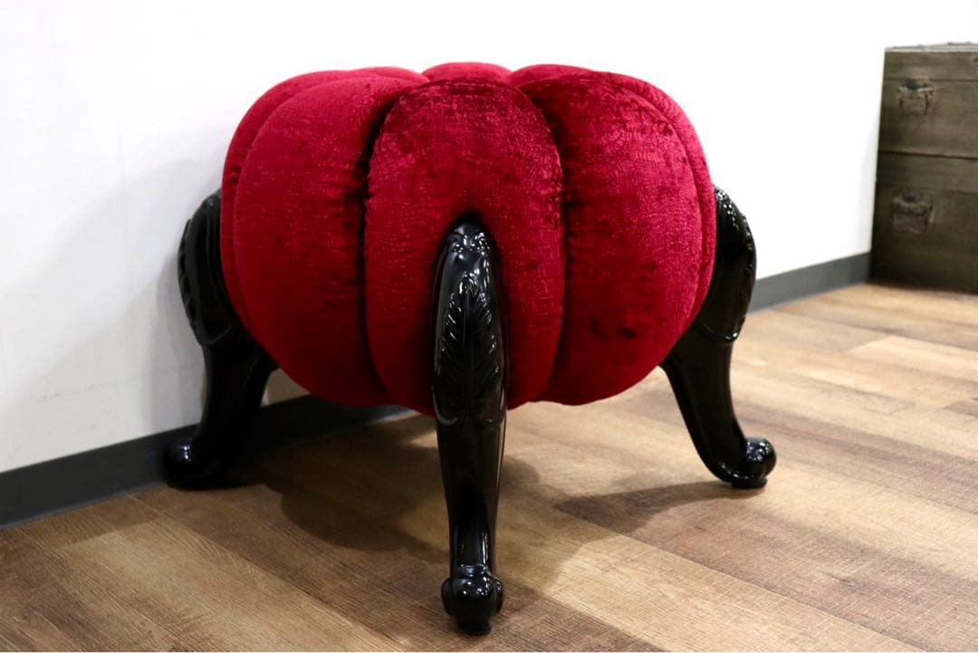 GMHH489G○パンプキンスツール アンティーク調 猫脚 ファブリ