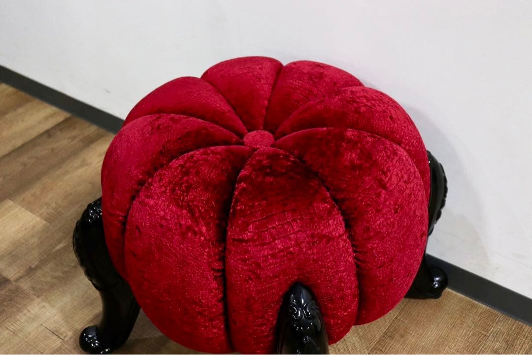 GMHH489G○パンプキンスツール アンティーク調 猫脚 ファブリ