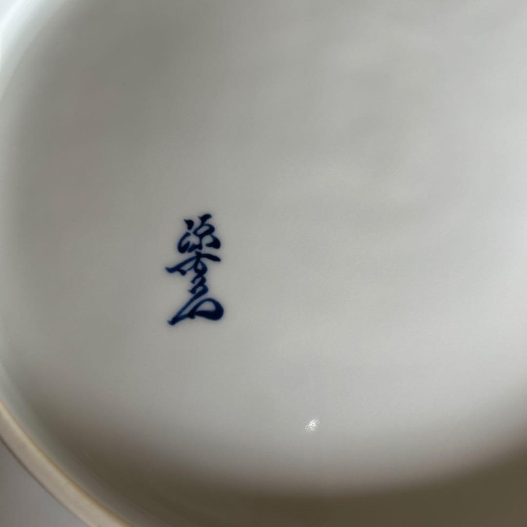 源右衛門窯　赤絵更紗唐花紋 楕円皿　大皿