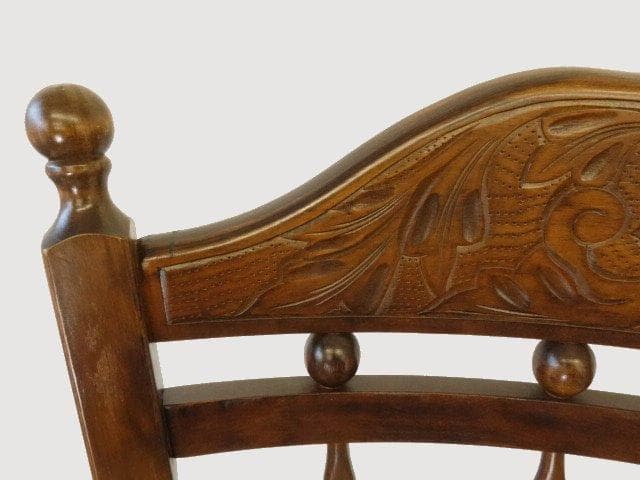 木製　ロッキングチェアー　彫刻入　再塗装済　ＵＳＥＤ