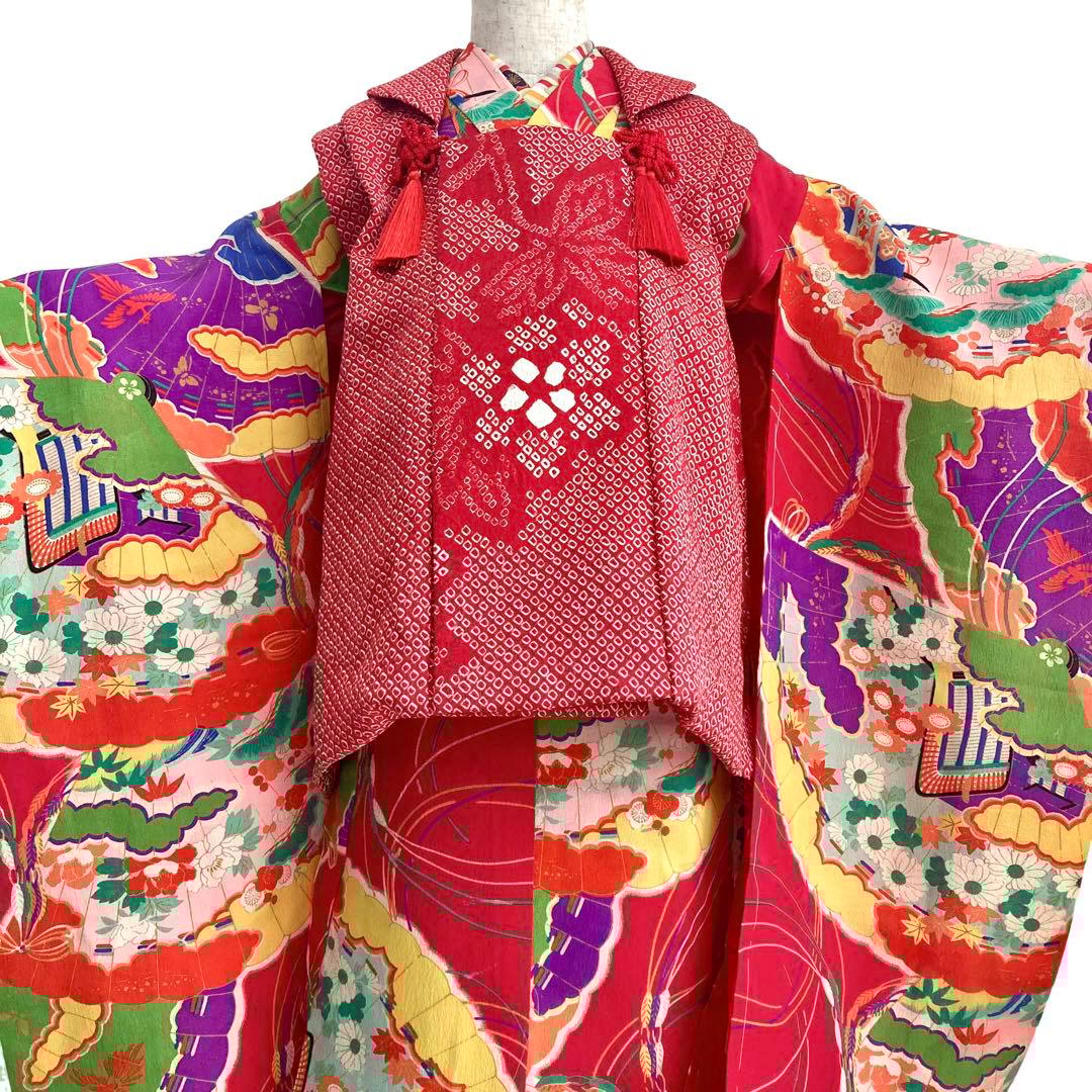 アンティーク　女の子　子供着物　七五三　アンティーク着物　3歳　NO6