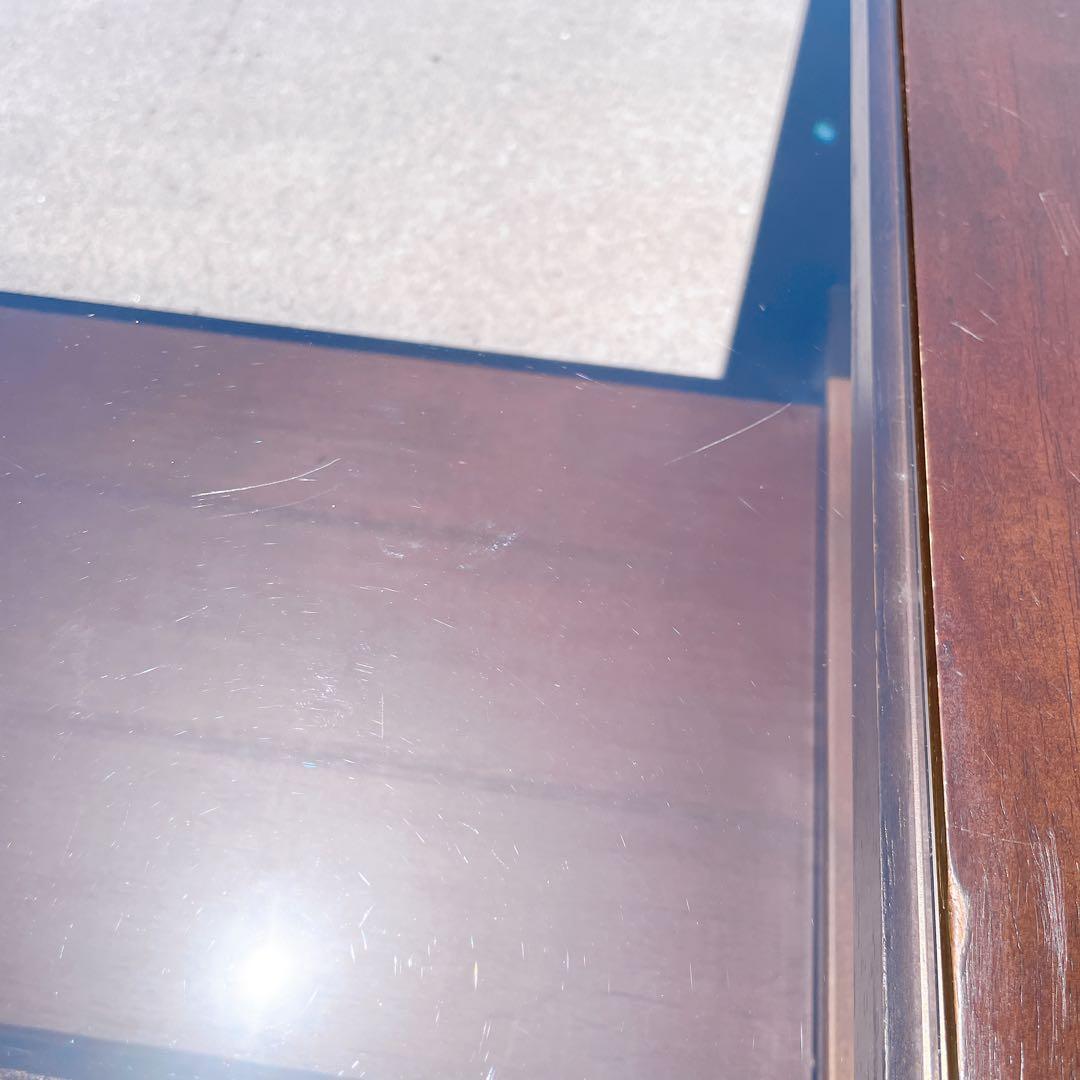 【送料込】maruni マルニ木工 レトロ ガラス天板 ローテーブル