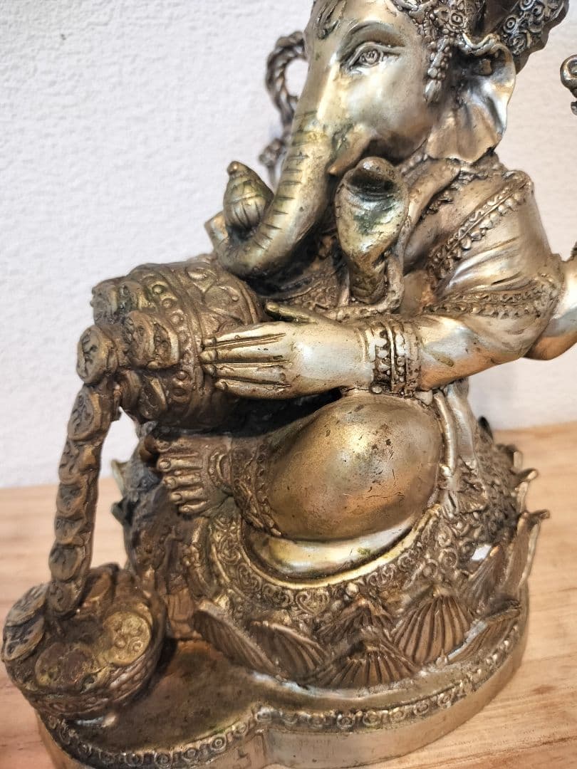 35年前に著名人から頂いた★大きめ真鍮ガネーシャ　商売繁盛　学問の神