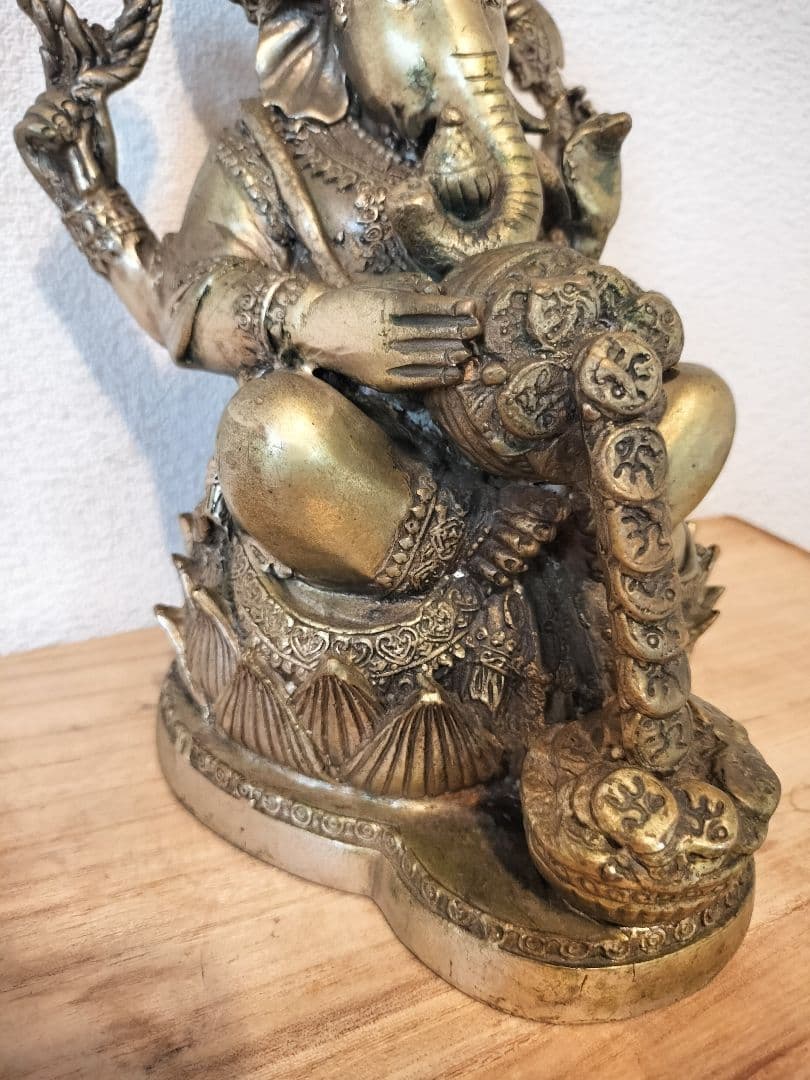 35年前に著名人から頂いた★大きめ真鍮ガネーシャ　商売繁盛　学問の神