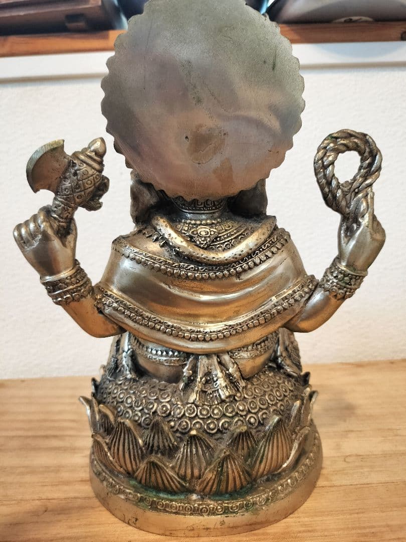 35年前に著名人から頂いた★大きめ真鍮ガネーシャ　商売繁盛　学問の神