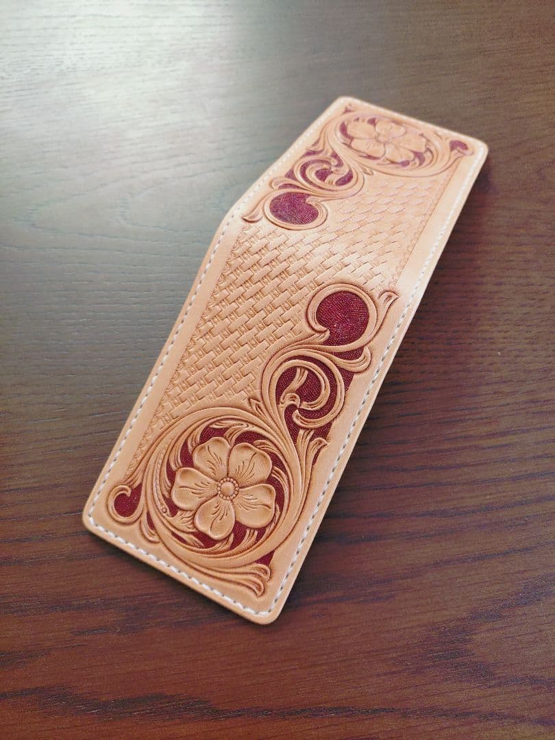 花柄レザー パスケース　カードケース