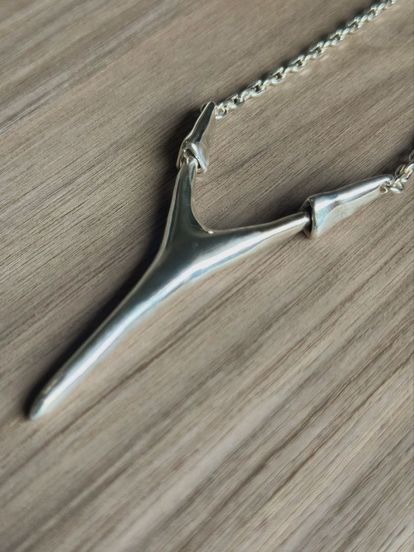 ハンドメイド Y字型 sv925ネックレス