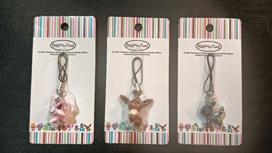 ポケモンタイム ストラップ イーブイ ブラッキー エーフィ 3セット 新品 ポケモンタイム ストラップ イーブイ ブラッキー エーフィ 3セット