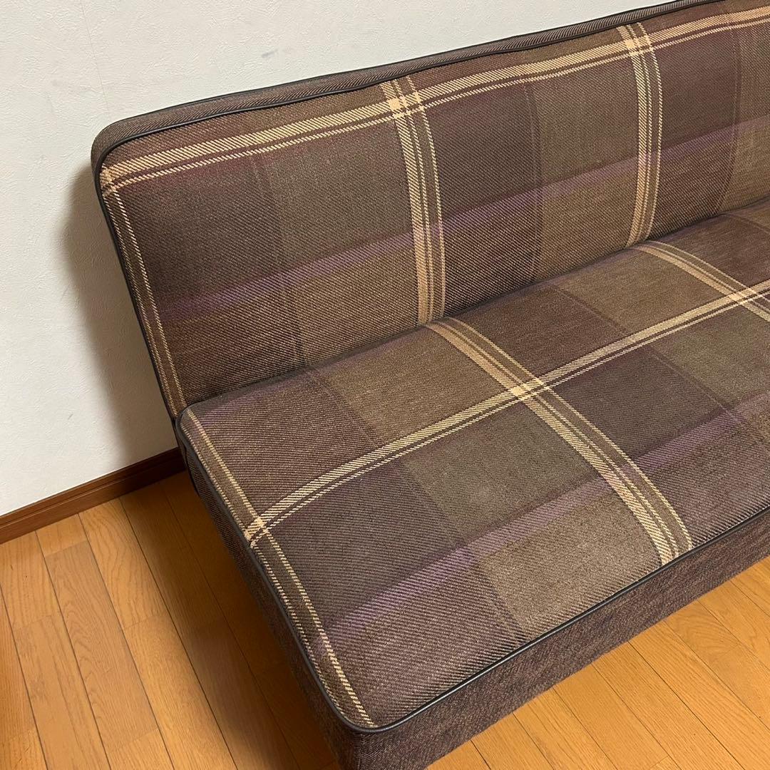 クラッシュゲート チェルシーソファ 2P ブラウン チェック柄2人掛け