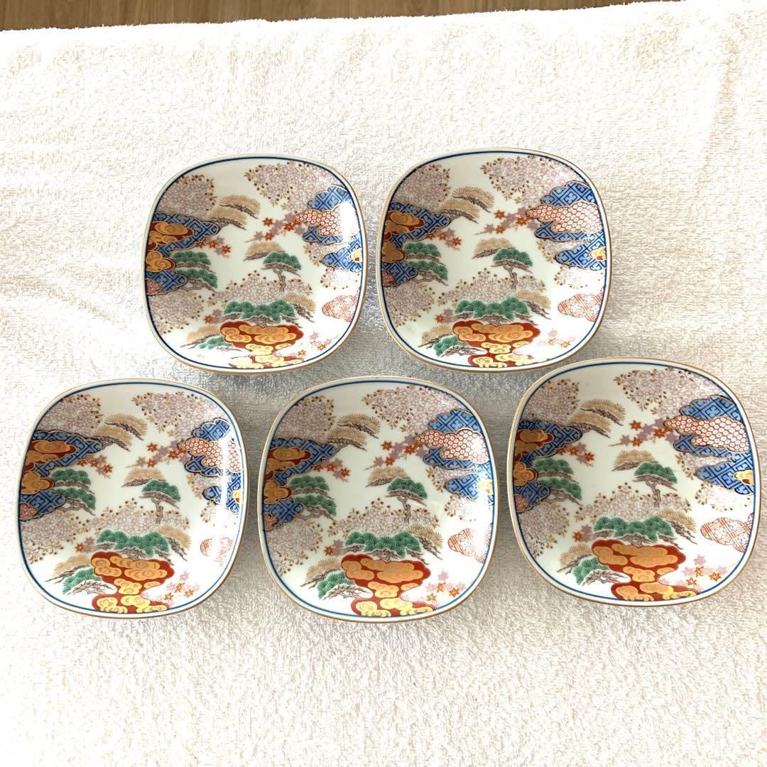 有田焼 賞美堂 其泉窯 其泉 染錦 春秋文 御皿揃 銘々皿 5枚 - メルカリ