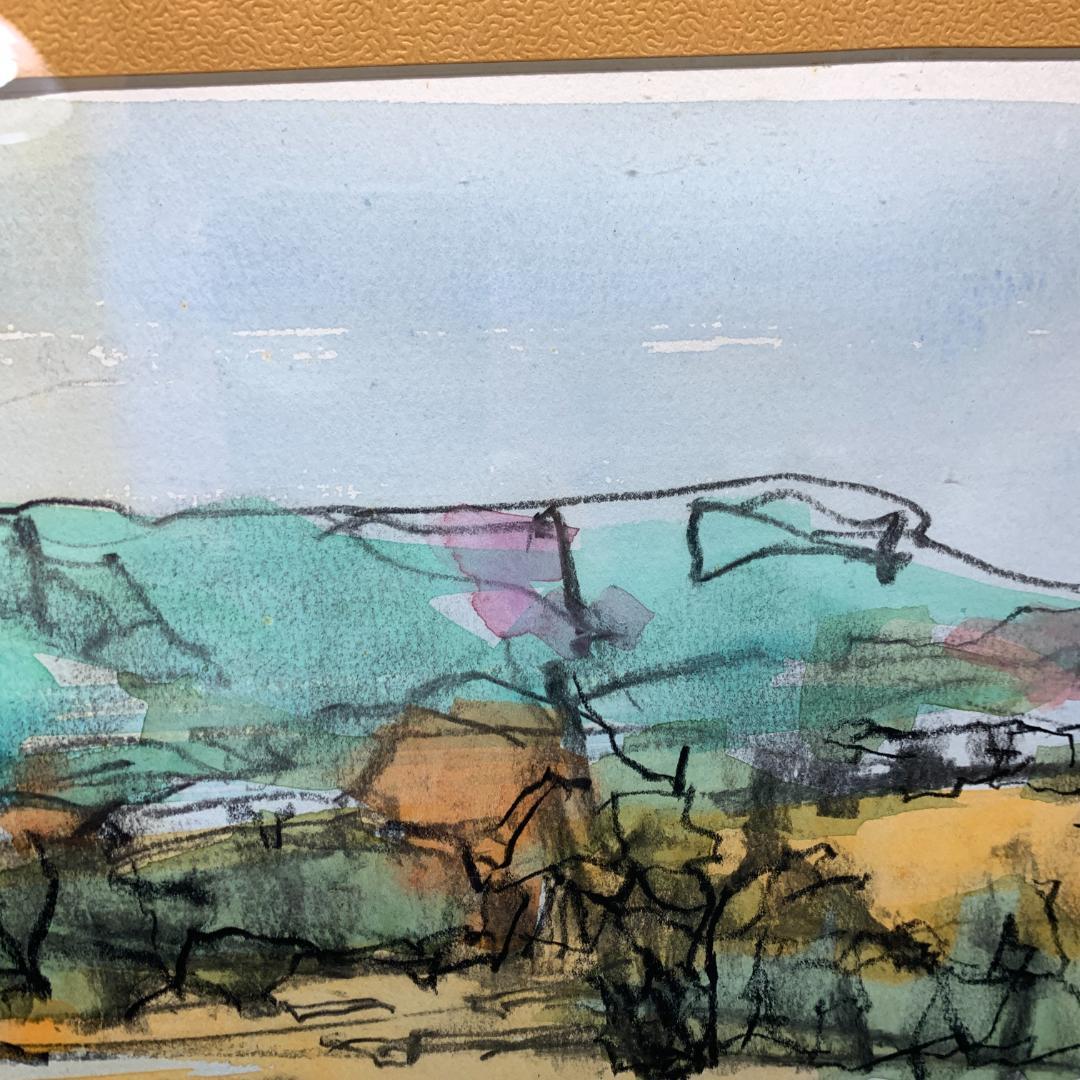 鎌田隆三　水彩画　真作　額装