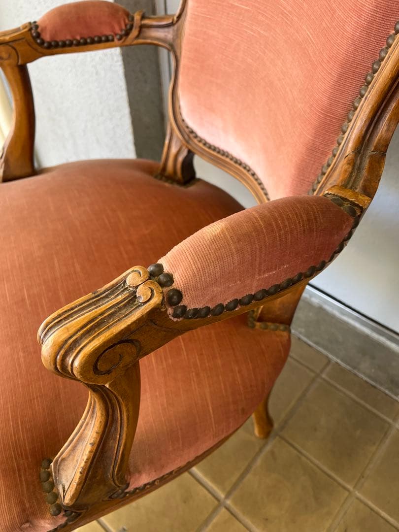 フランスアンティーク ファブリックチェア