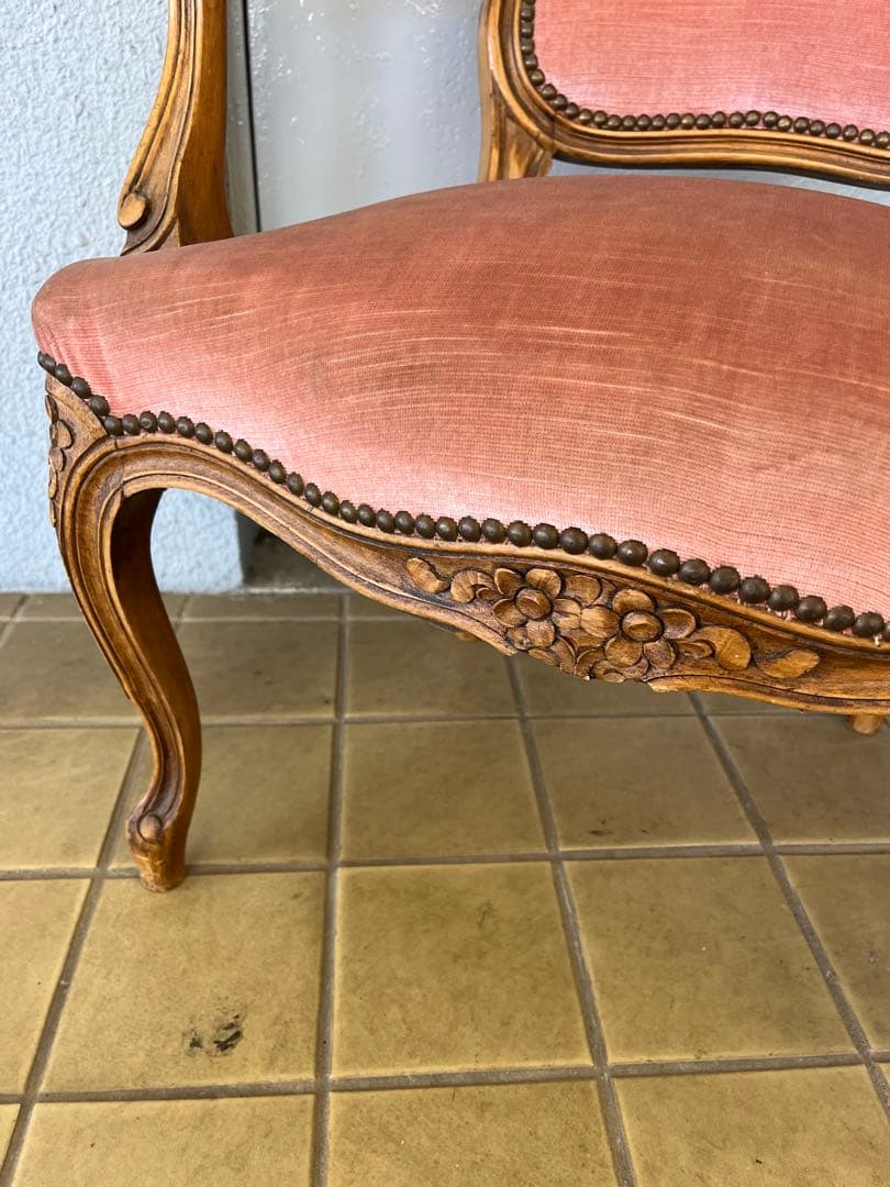 フランスアンティーク ファブリックチェア