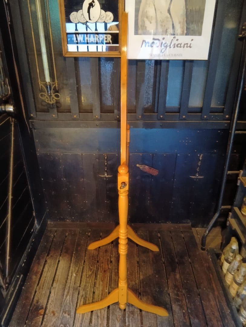 オーバル　コロニアル　スタンド　ミラー　ナチュラル　無垢材　姿見　全身鏡