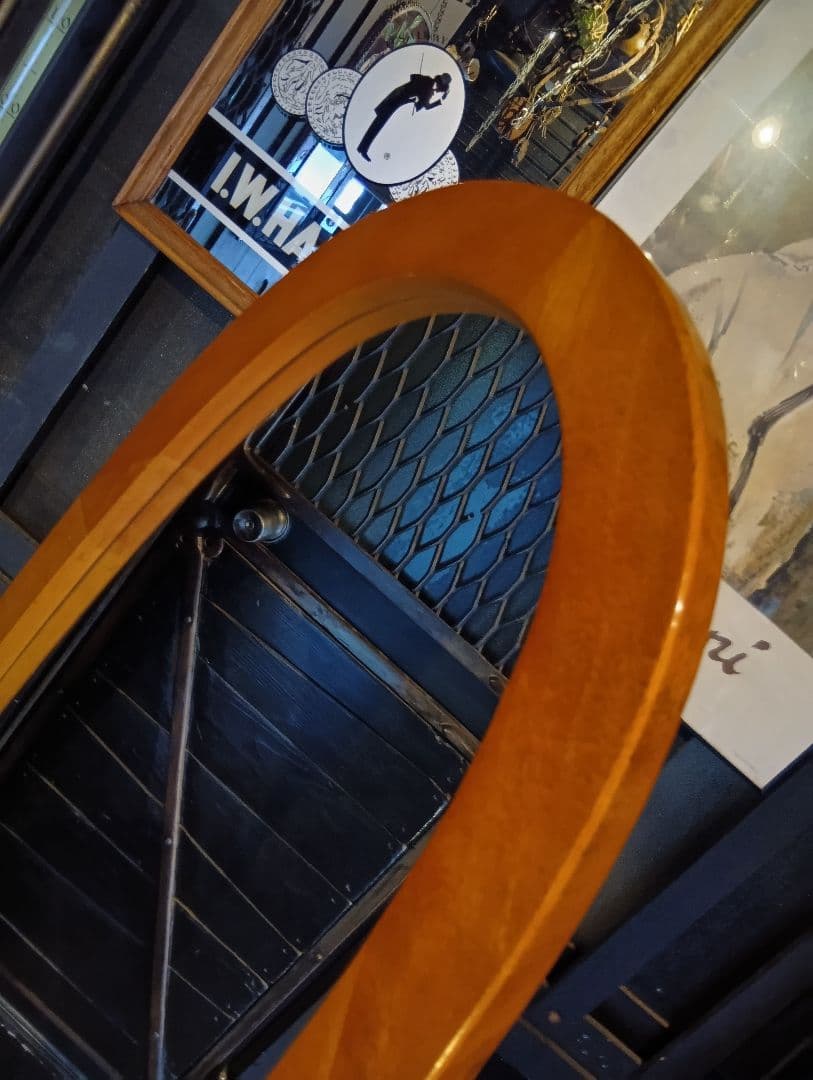 オーバル　コロニアル　スタンド　ミラー　ナチュラル　無垢材　姿見　全身鏡