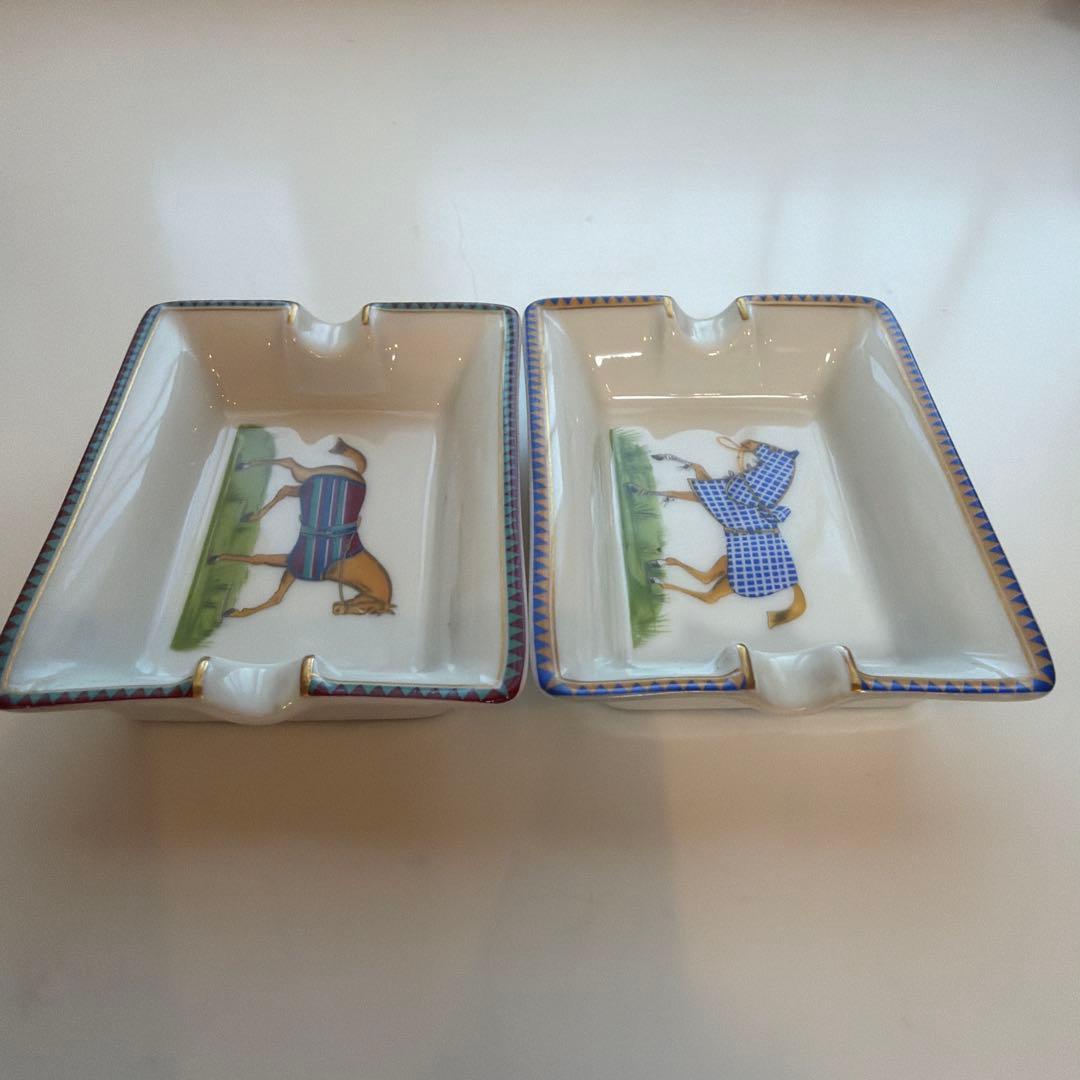 SG男　エルメス　ミニ　灰皿　アッシュトレイ　2点セット　ホース　馬柄