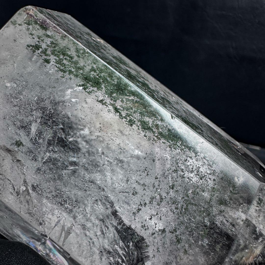 希少❗️ガーデンクォーツインクォーツ 虹☆六角柱　ポイント庭園水晶A1077