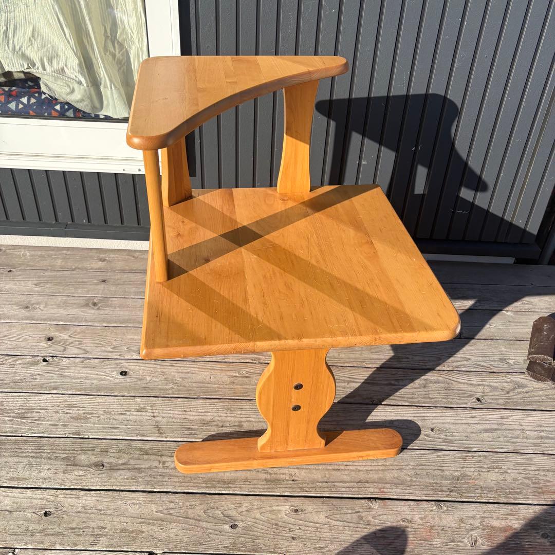 北欧レトロ 天然木製 コーナーラック 2段 サイドテーブル ナチュラル 収納棚