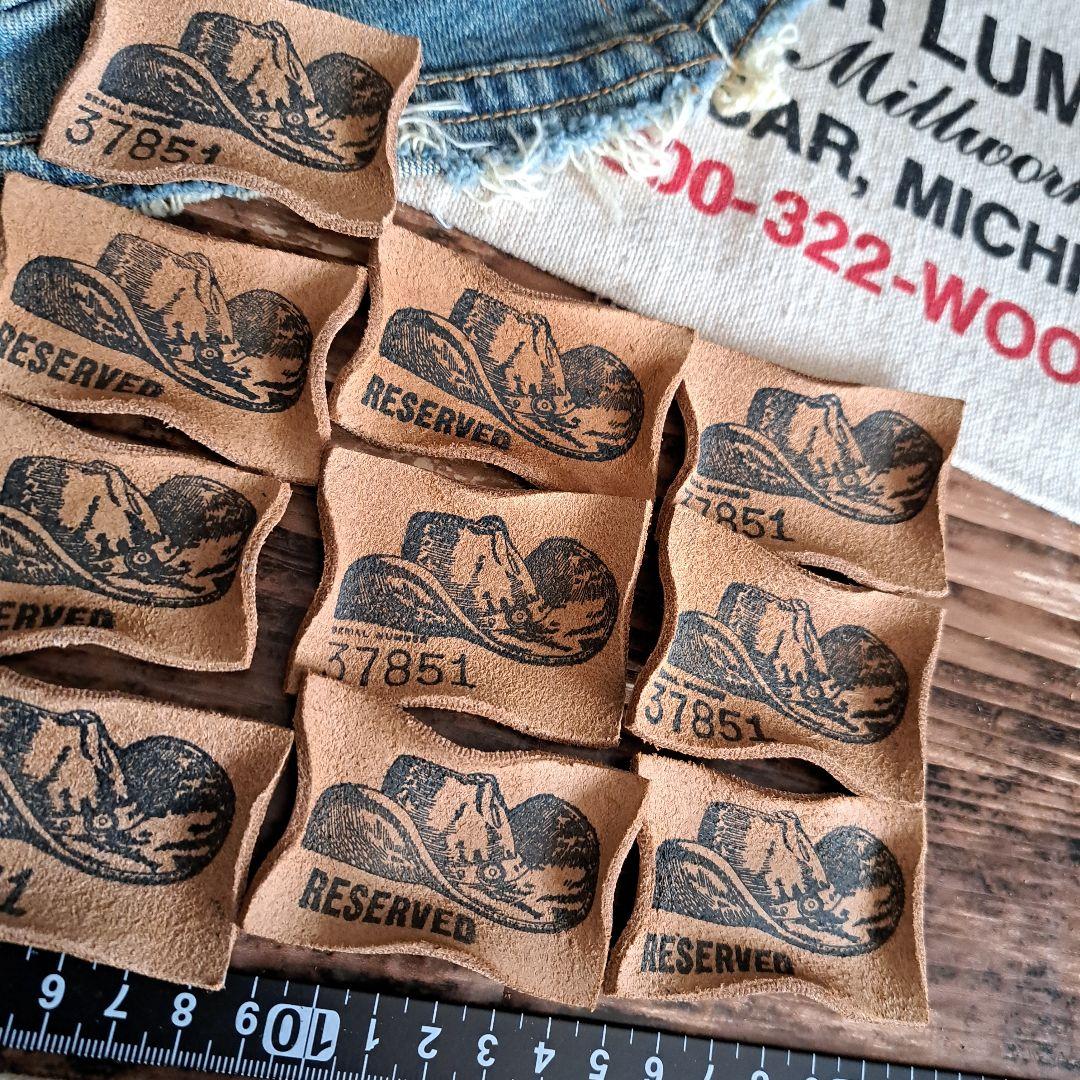 ★カウボーイハット革タグ10こB★